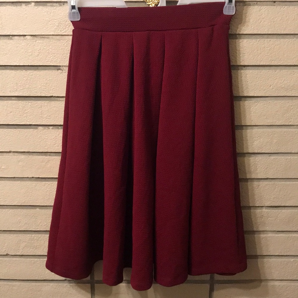 Maroon Mini Skater Skirt